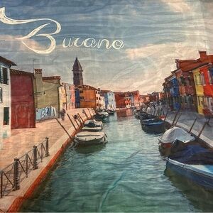 Beautiful Burano Colourful Viscose and Silk Scarf
